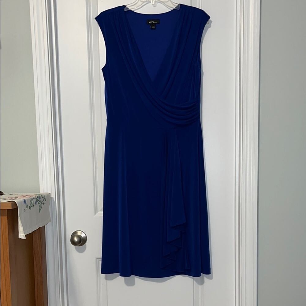 Alyx Sleeveless Royal Blue A-Line Dress